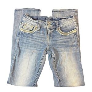 Vigoss Dallas Slim Boot Jeans Size 3/4 Embellished Pocket Denim